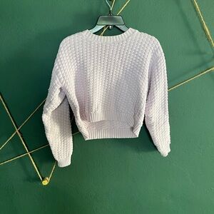 Hippie Rose Textured Crew Neck Sweater - Soft Lavender